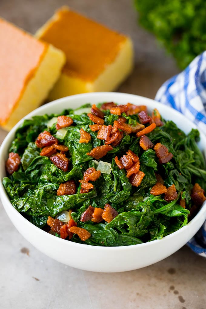 Mustard Greens with Bacon - Dinner at the Zoo